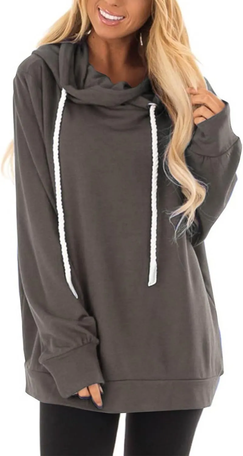 Womens Oversize Fleece Hoodies Casual Long Sleeve Sweatshirt Drawstring Tops Fashion Winter Fall y2k Outfits 2024