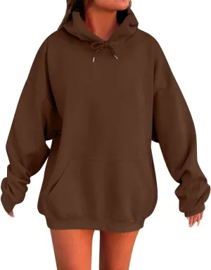 Womens Oversized Hoodies Sweatshirts Fleece Hooded Pullover Fall Outfits Tops for Women Trendy Y2k Clothes