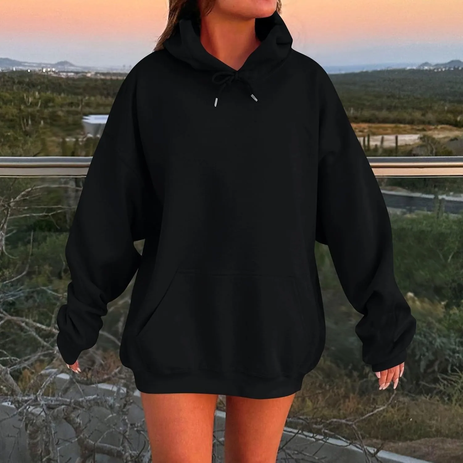 Womens Oversized Hoodies Sweatshirts Fleece Hooded Pullover Fall Outfits Tops for Women Trendy Y2k Clothes