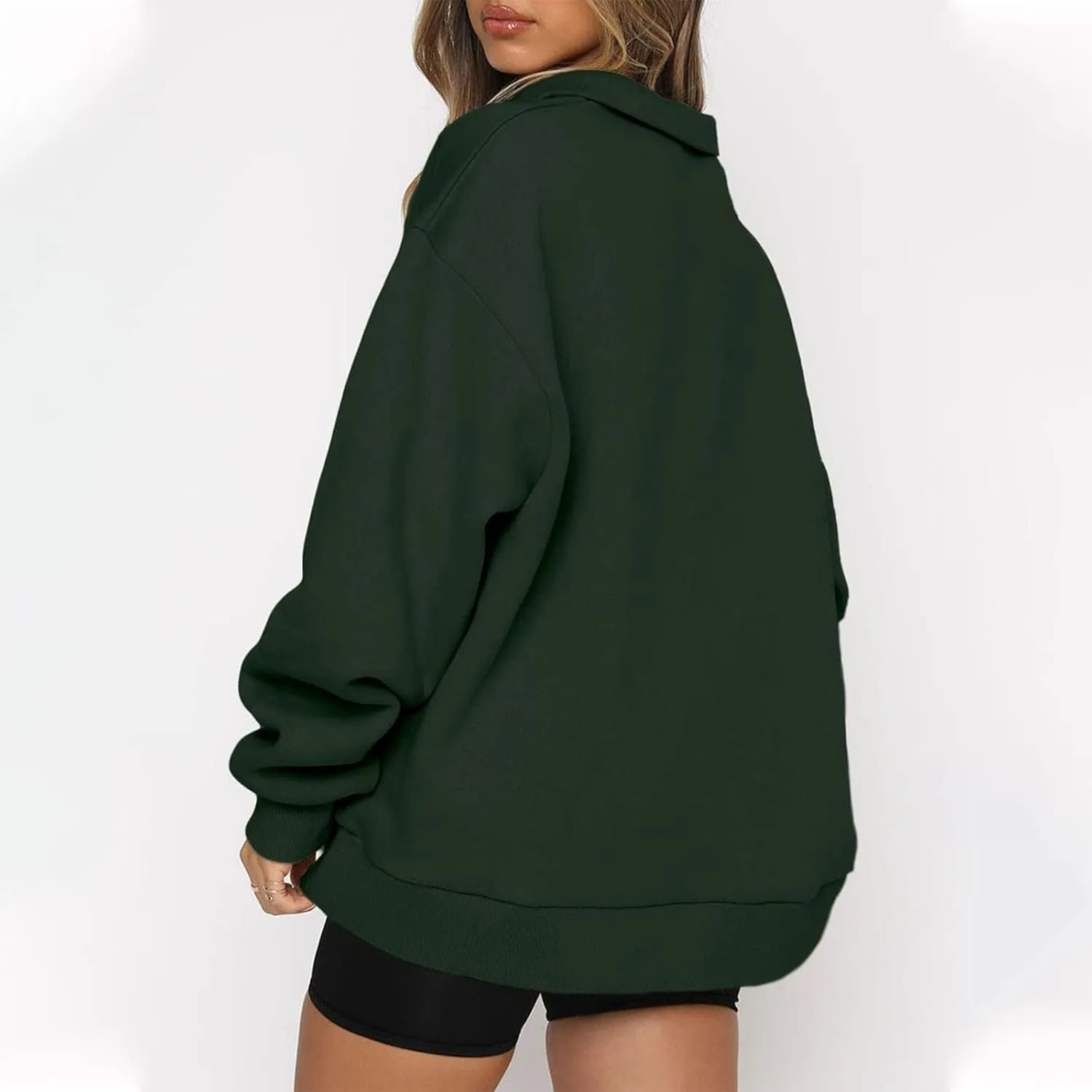 Womens Oversized Sweatshirts Hoodies Half Zip Long Sleeve Trendy Pullover Fall Fashion Outfits 2024 Y2k Clothes