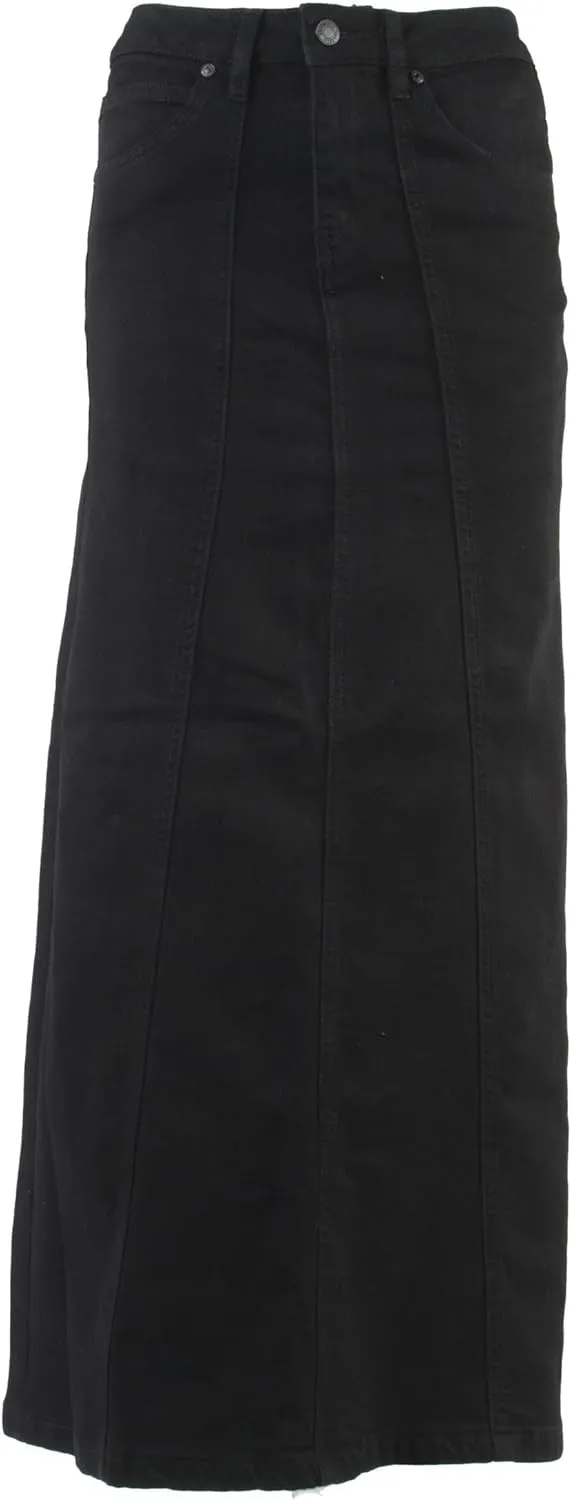 Women’s Plus/Junior Size Mid Rise A-Line Long Jeans Maxi Denim Skirt