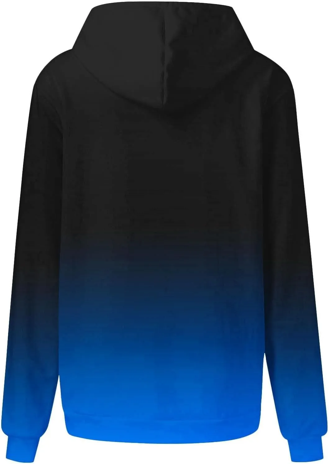 Womens Pullover Hoodie Gradient Color Long Sleeve Loose Sweatshirt with Drawstring Hood Fall Lightweight Sport Hoodie