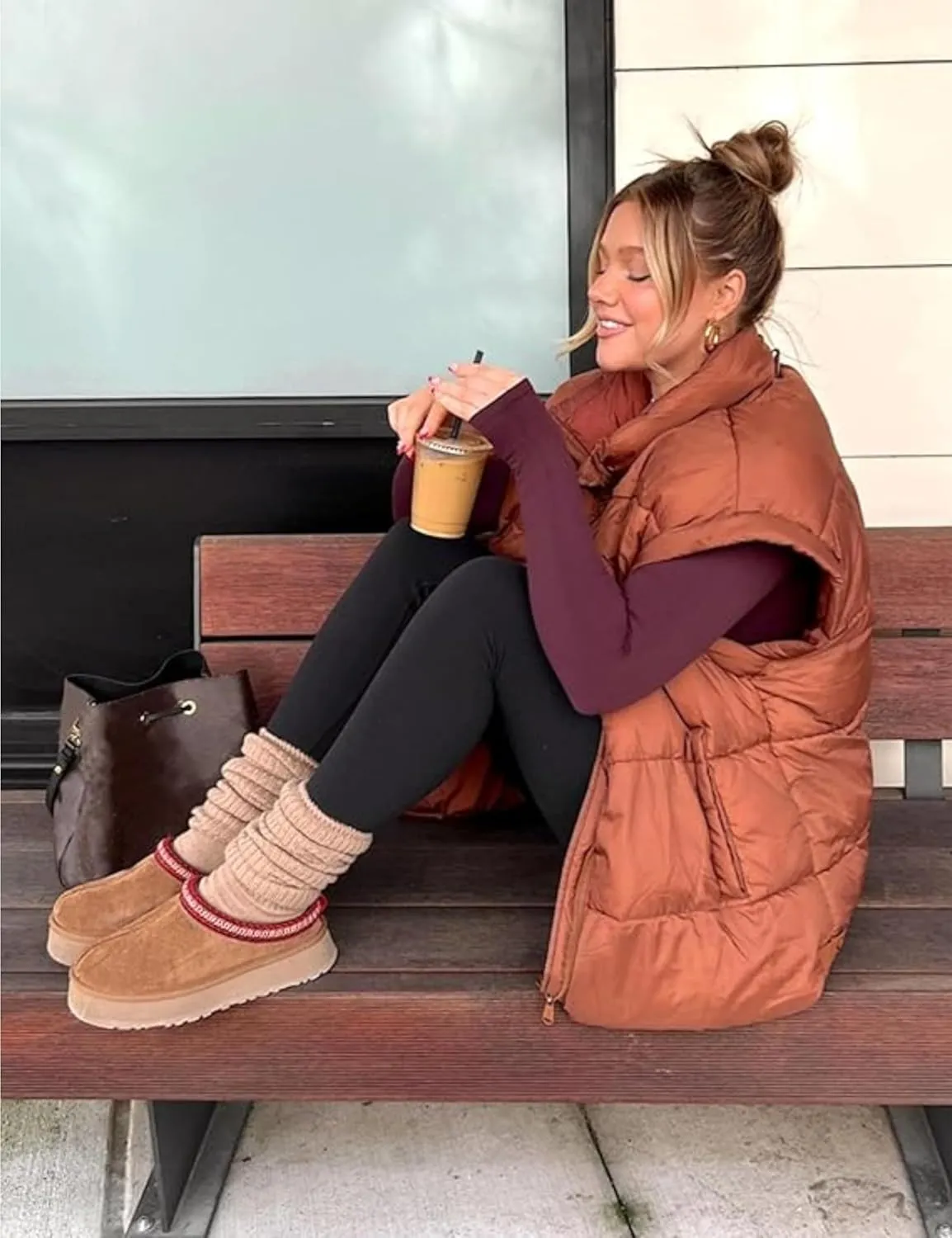 Womens Quilted Puffer Vest Sleeveless Zip up Jacket Stand Collar Padded Gilet Coat with Pockets