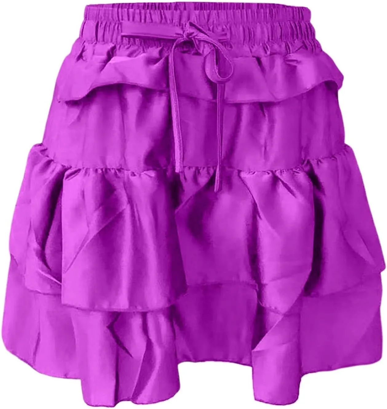 Womens Ruffle Mini Skirt High Waist Lined Layered Flared Pleated Skater Skirt Sexy Lingerie Skirts