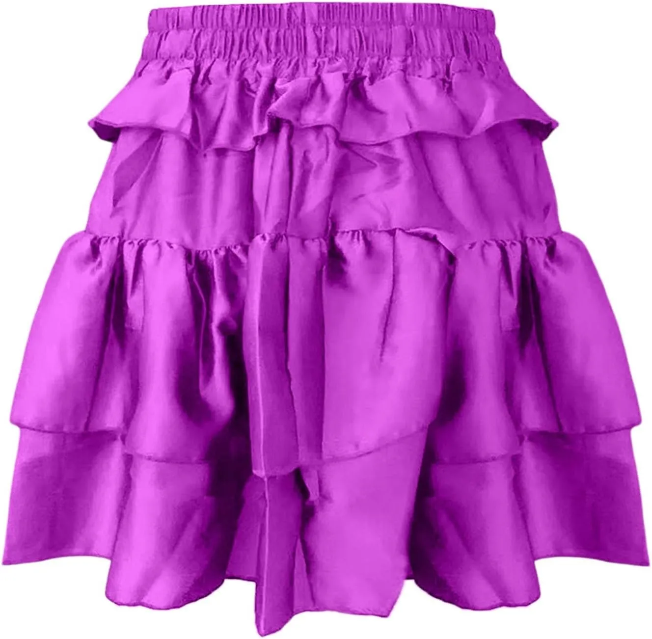 Womens Ruffle Mini Skirt High Waist Lined Layered Flared Pleated Skater Skirt Sexy Lingerie Skirts