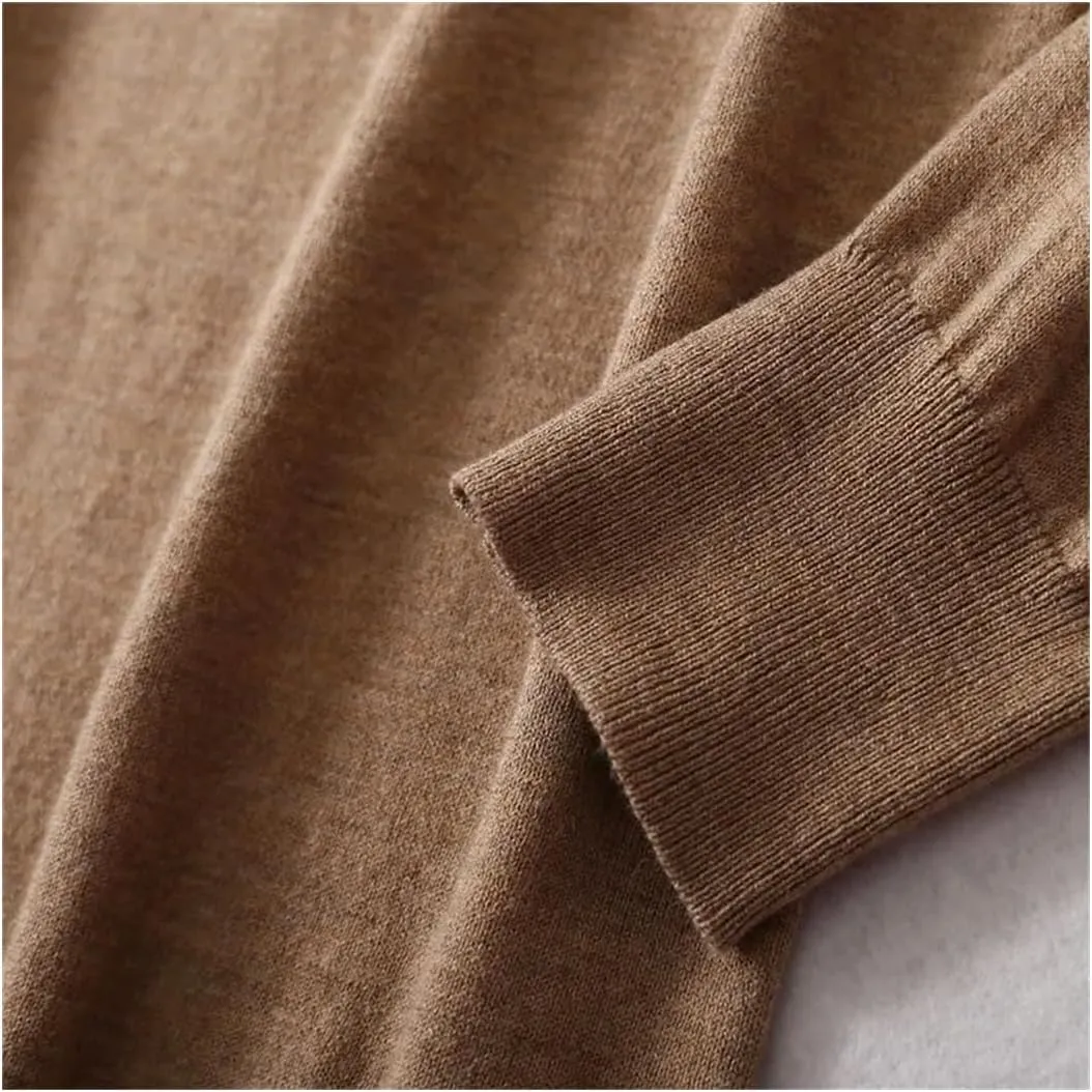 Women's Silk with Cashmere Hoodies Fall Winter Basic Warm Sweater Long Sleeve Knitted Hooded Pullover