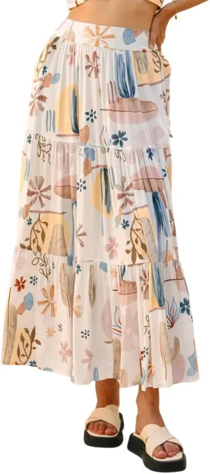 Women's Skirts,Wrap Tiered Flowy Maxi Skirts for Women 2025 Trendy Long Boho Skirt Spring Summer Holiday