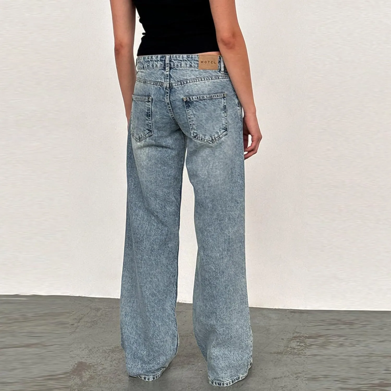 Womens Sweatpant Jeans Straight Leg Boyfriend Denim Wide Leg Loose Y2K Pants