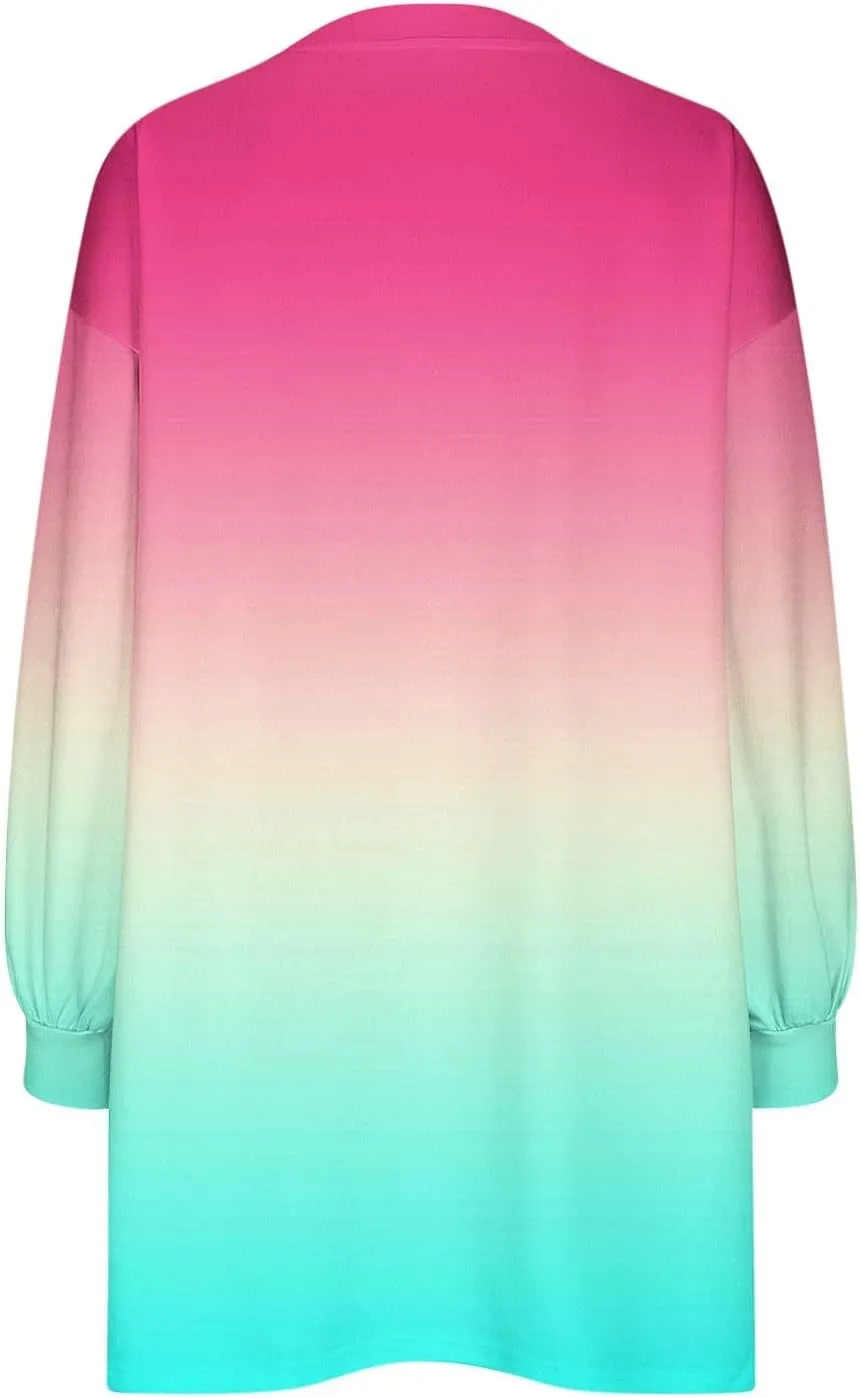 Womens Tie Dye Sweatshirt Oversized Casual Long Sleeve Crewneck Pullover Shirts 2024 Fashion off The Shoulder Sweater