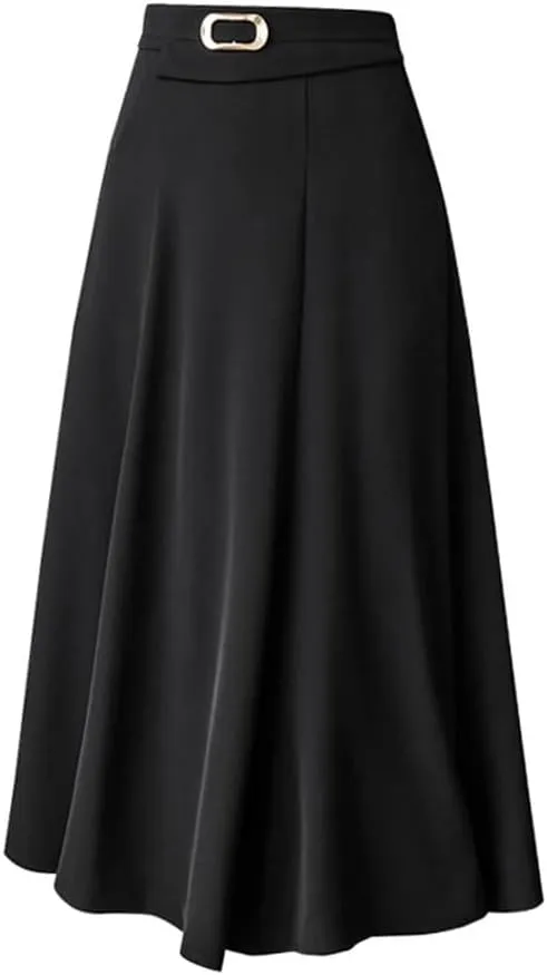 Women's Vintage Mid Skirts Casual Elegant High Waist Office Lady Skirts