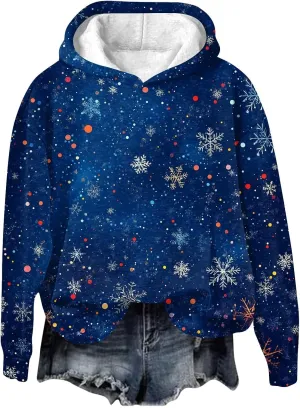 ZEFOTIM Fleece Hoodie Women Cute Fall Hoodie Fuzzy Sweatshirt Lightweight Vacation Long Sleeve Pullovers