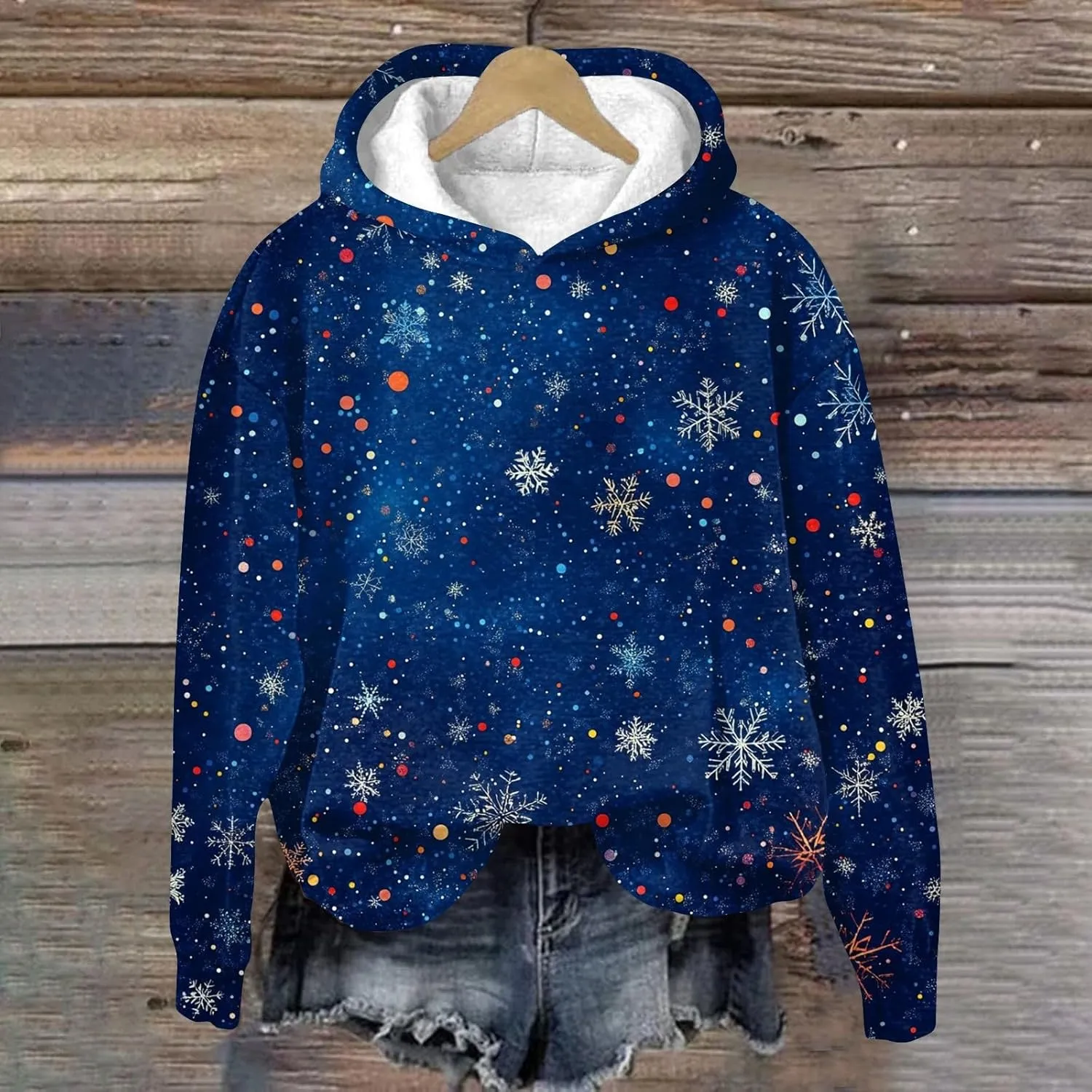 ZEFOTIM Fleece Hoodie Women Cute Fall Hoodie Fuzzy Sweatshirt Lightweight Vacation Long Sleeve Pullovers