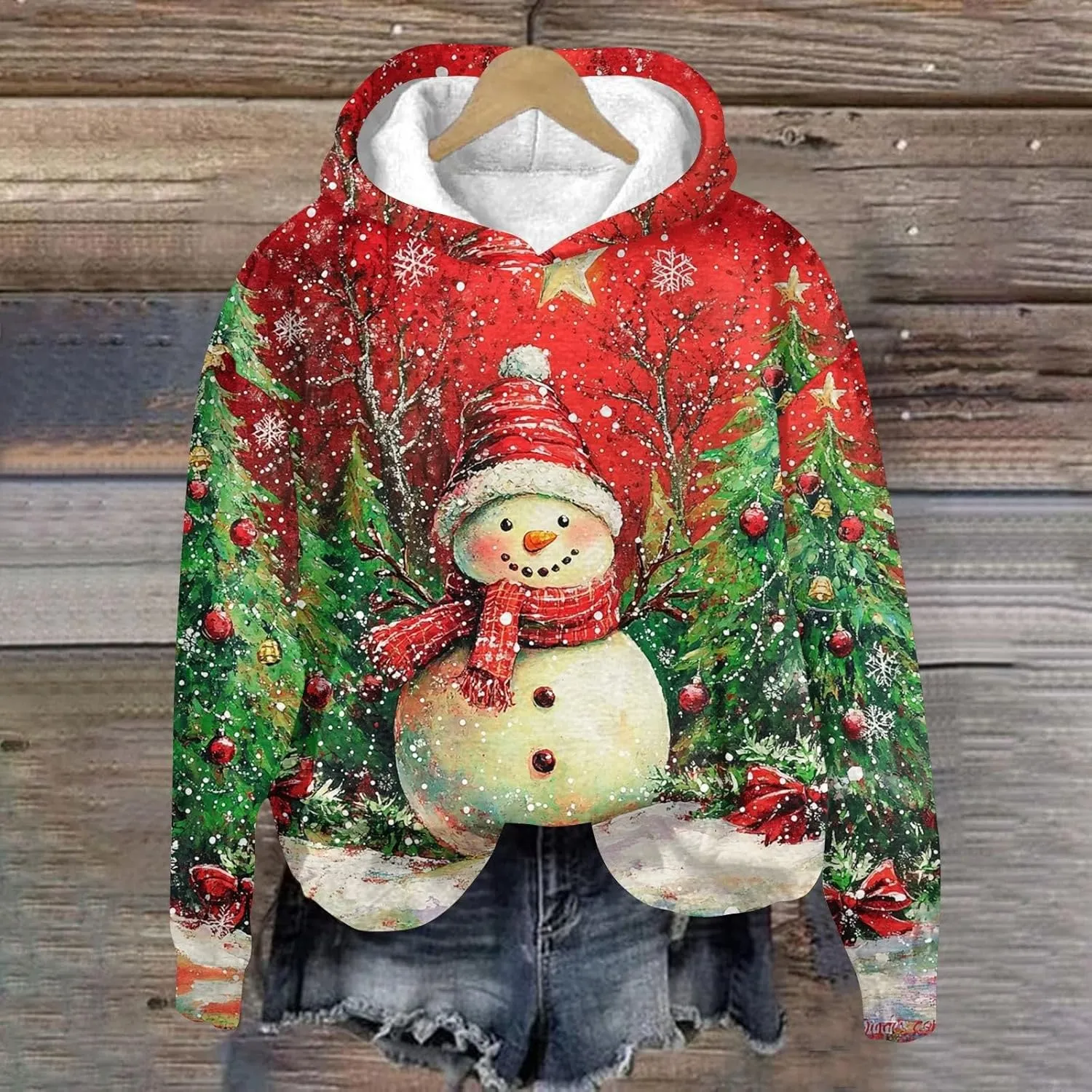 ZEFOTIM Fleece Hoodie Women Cute Fall Hoodie Fuzzy Sweatshirt Lightweight Vacation Long Sleeve Pullovers