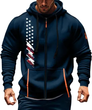 Zip Up Hoodie Men Lightweight Graphic Tactical Hoodies Multi-Pockets Workout Sweatshirts Outdoors Military Hoodie
