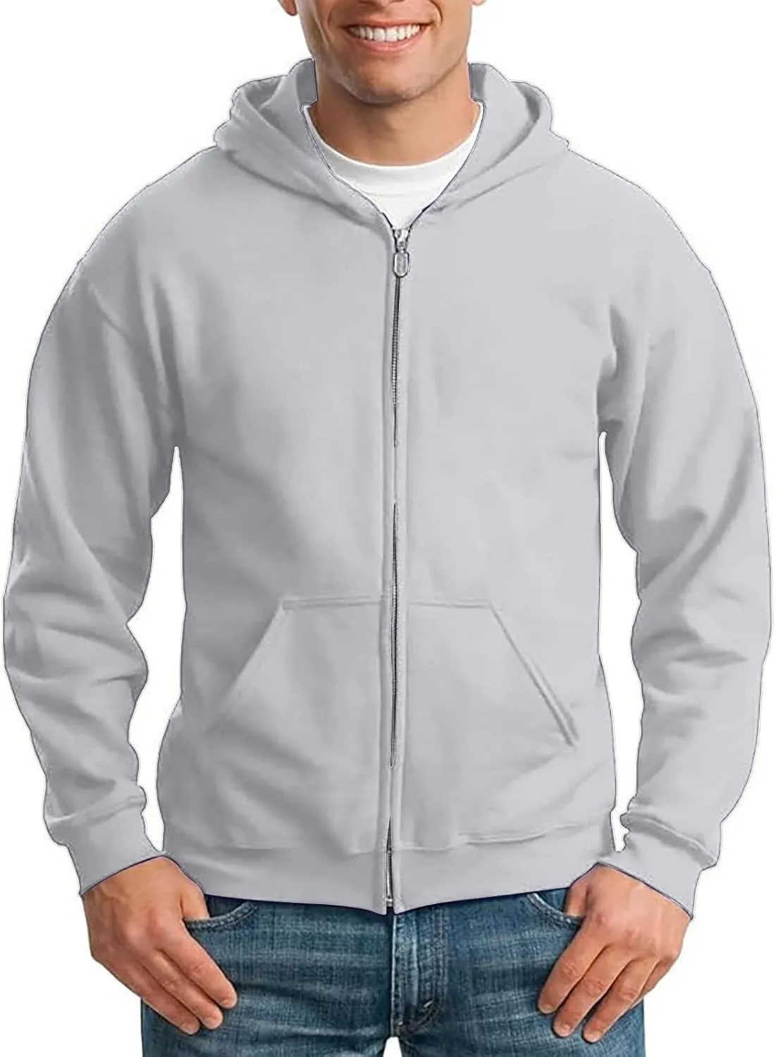 Zip Up Hoodies for Men Long Sleeve Solid Color Jacket with Pockets Hooded Casual Loose Sweatshirts Tops Fall Clothes